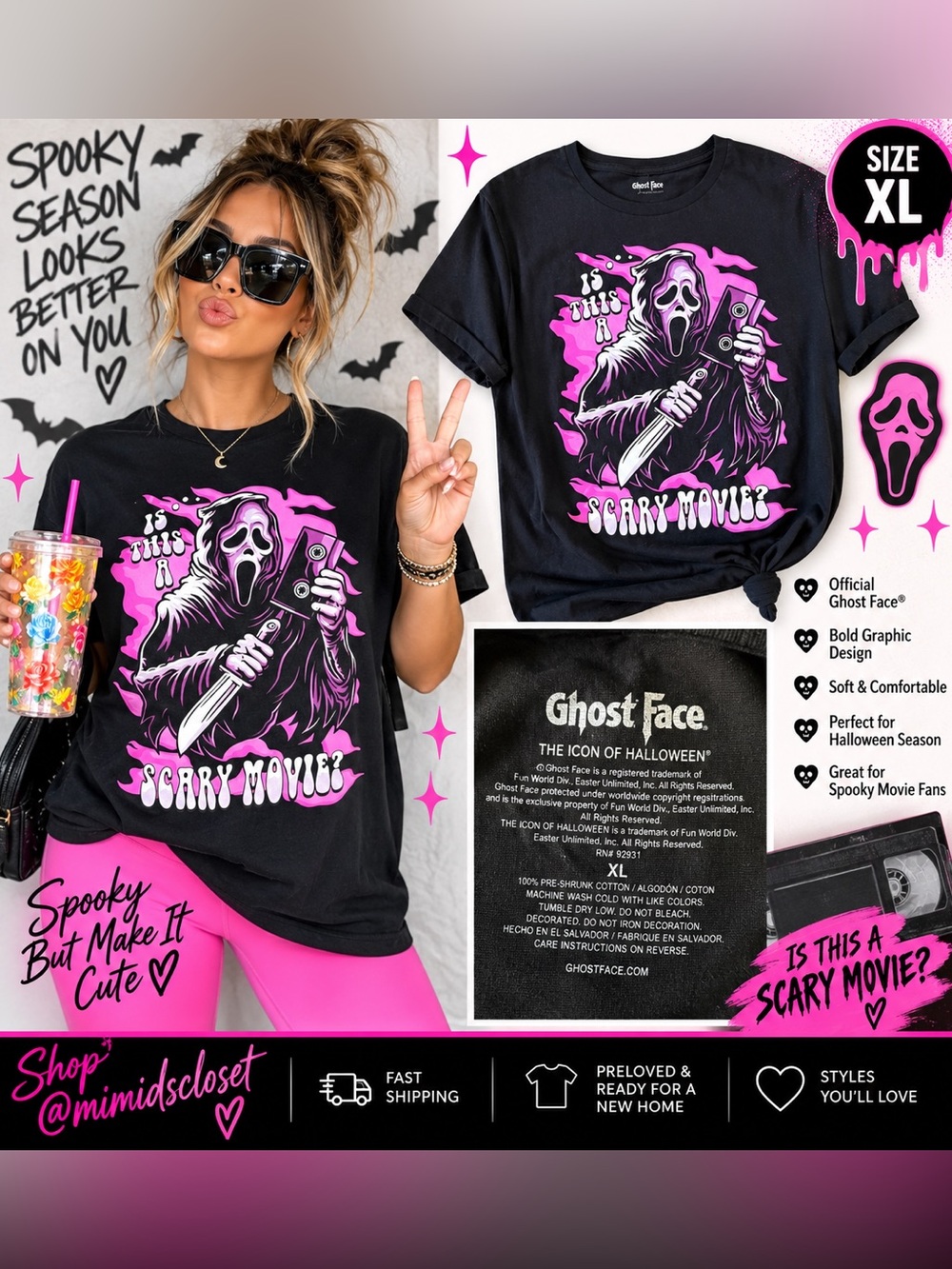 $10 or 🆓 BUY ONE GET ONE FREE 🆓 Ghost Face Tee XL